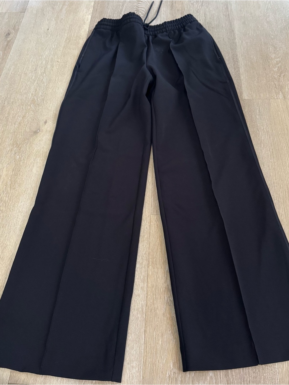 Athleta Black Wide-Leg Drawstring Pants